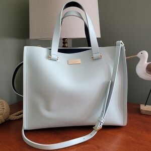 Kate Spade Arbour Hill Kyra Aquamarine Blue Leather Satchel Bag Purse